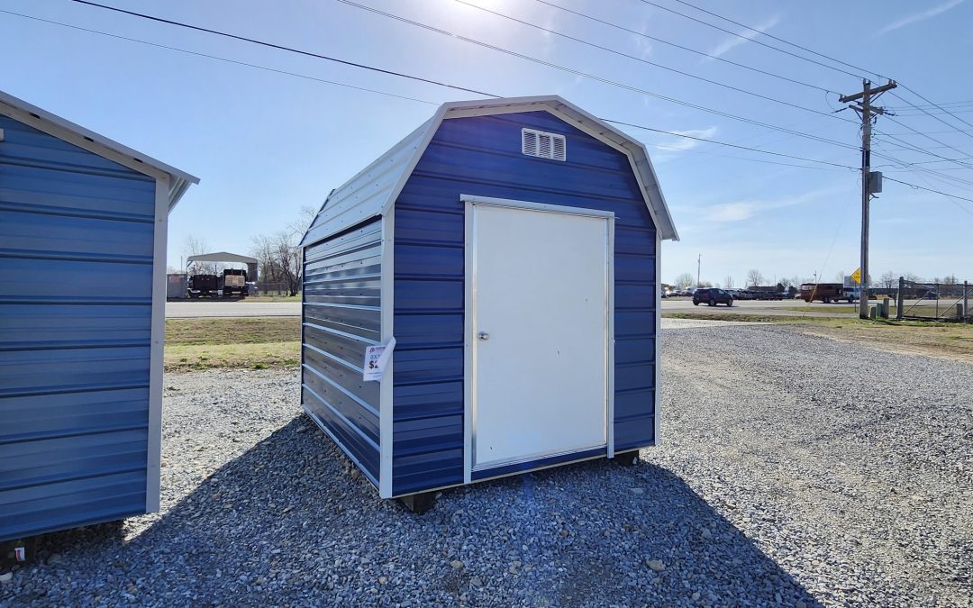 8×10 Barn – Gallery Blue and White (#2839)