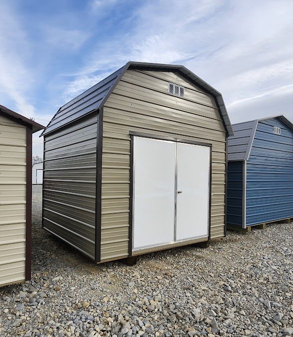 10×10 Barn – Desert Beige and Burnished Slate (#2911)