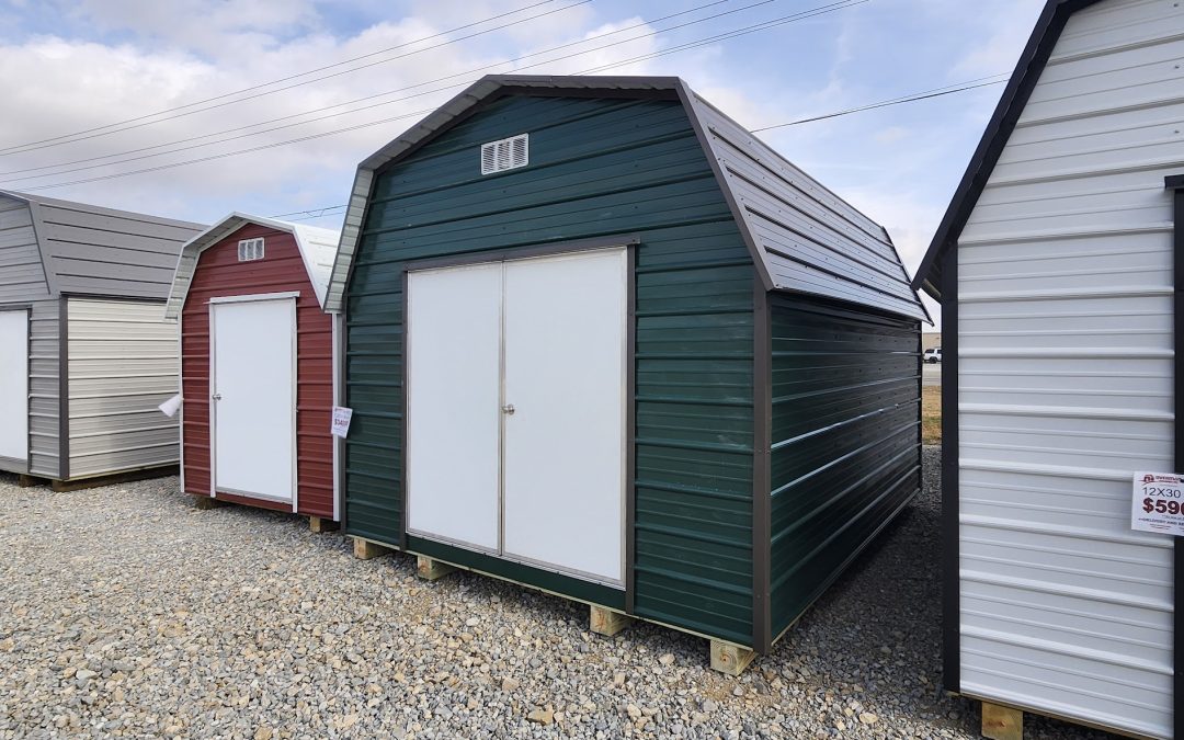 12×14 Barn – Ivy Green and Burnished Slate (#2912)