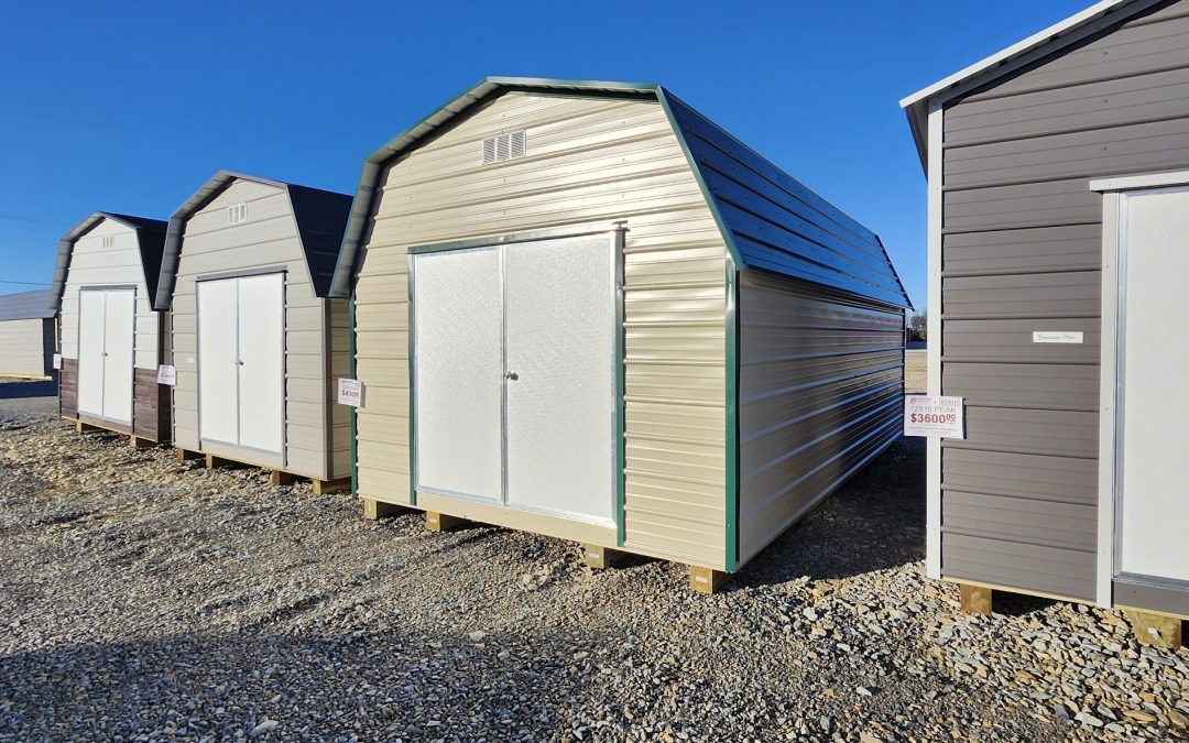 12×20 Barn – Light Stone and Ivy Green (#2918)
