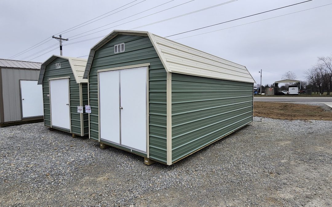 10×20 Barn – Colony Green and Light Stone (#2924)