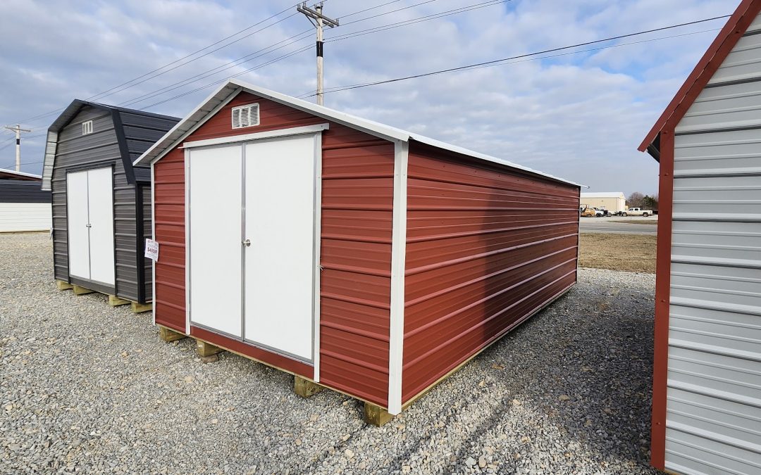 12×20 Peak – Rustic Red and White (#2932)