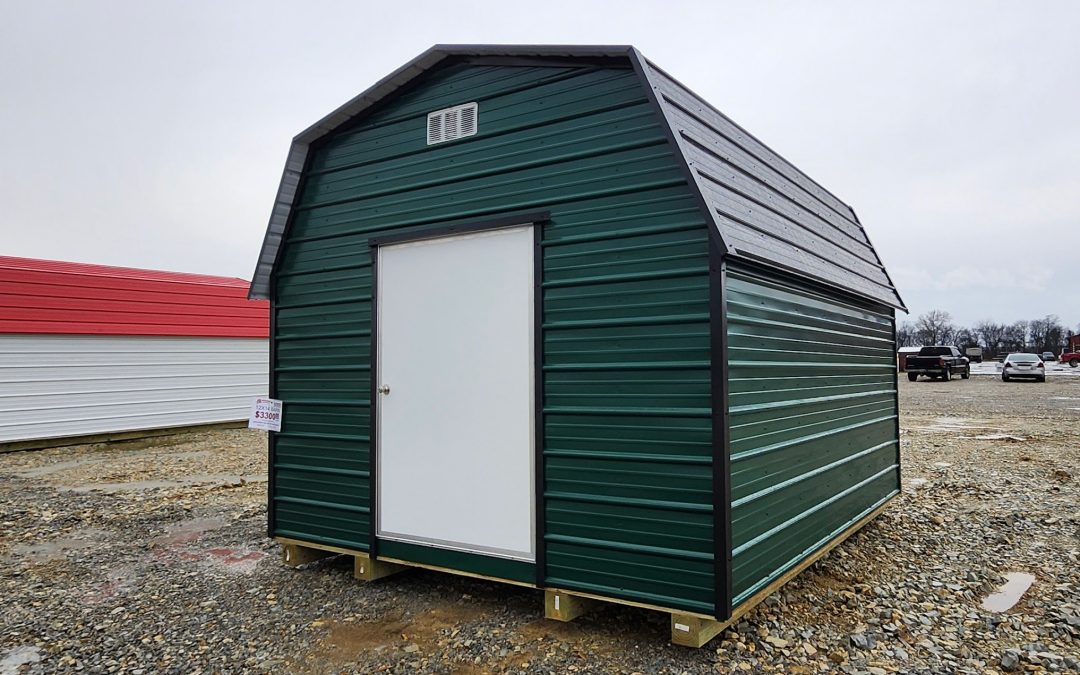 12×14 Barn – Ivy Green and Matte Black (#2929)