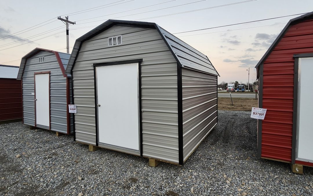 10×12 Barn – Ash Gray and Matte Black (#2934)