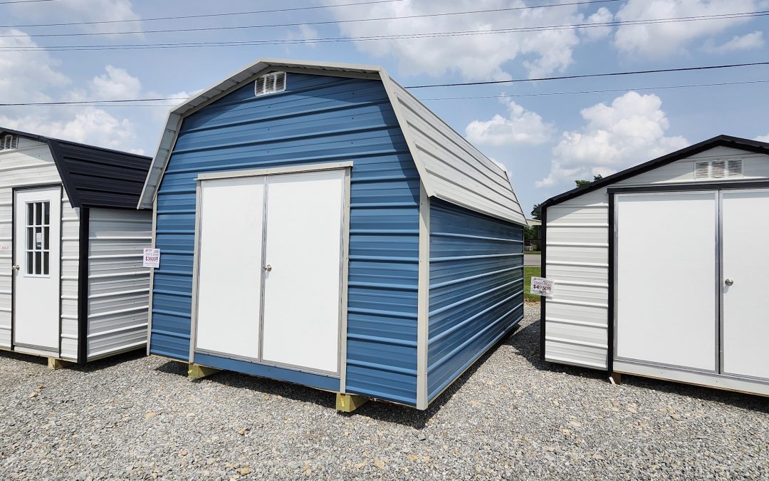 12×16 Barn – Hawaiian Blue and Ash Gray (#B320)