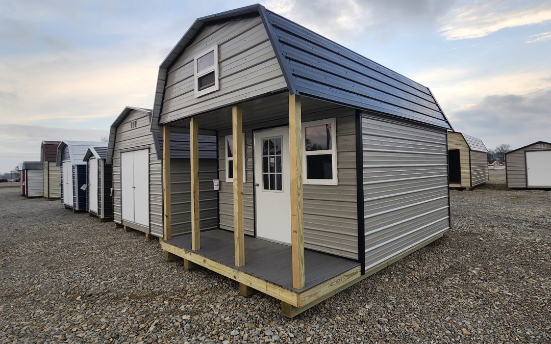 12×16 Porchbarn – Ash Gray and Matte Black (#2940)