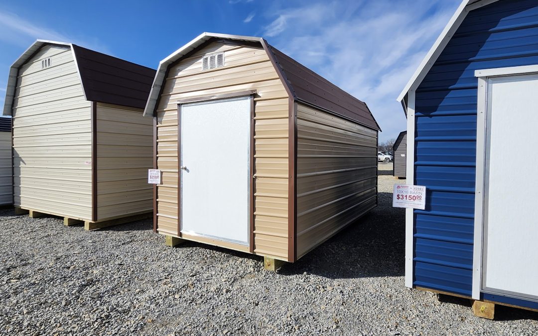 8×14 Barn – Saddle Tan and Koko Brown (#2945)