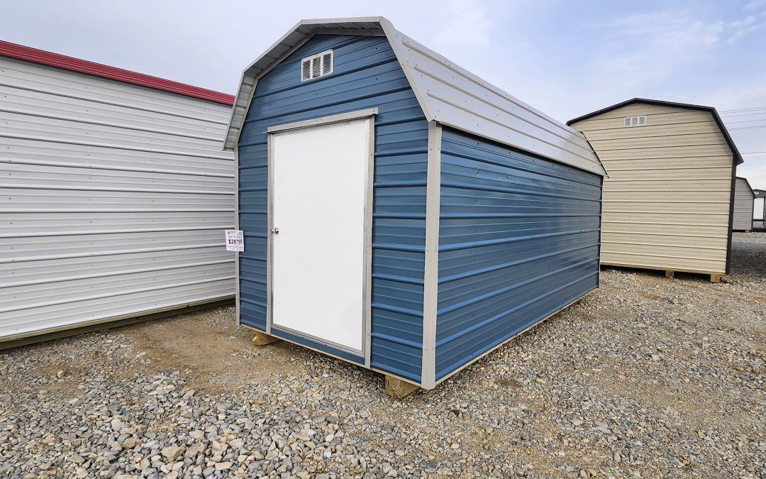 8×16 Barn – Hawaiian Blue and Ash Gray (#2955)