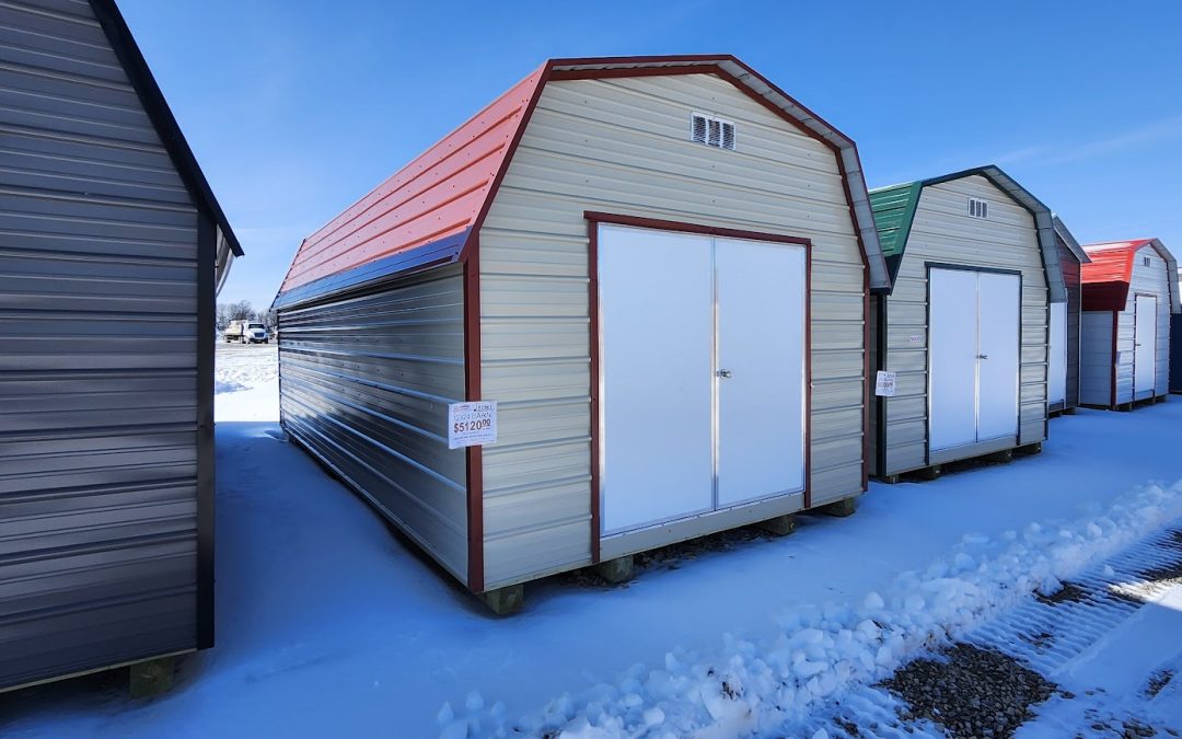 12×24 Barn – Light Stone and Rustic Red (#2961)