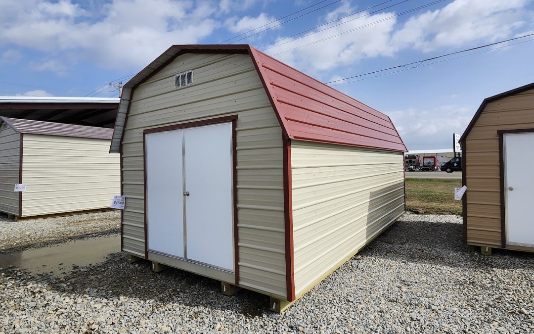 12×20 Barn – Light Stone and Rustic Red (#2979)