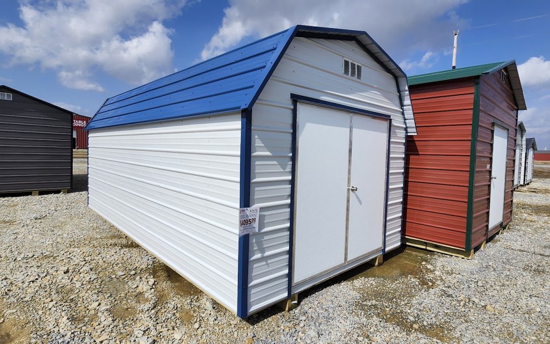 10×20 Barn – White and Gallery Blue (#2973)