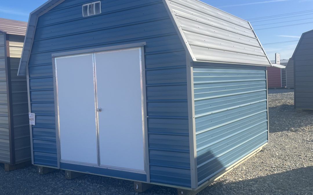 12×12 Barn – Hawaiian Blue and Ash Gray (#2991)