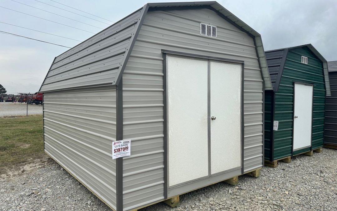 12×16 Barn – Ash Gray and Charcoal (#3004)