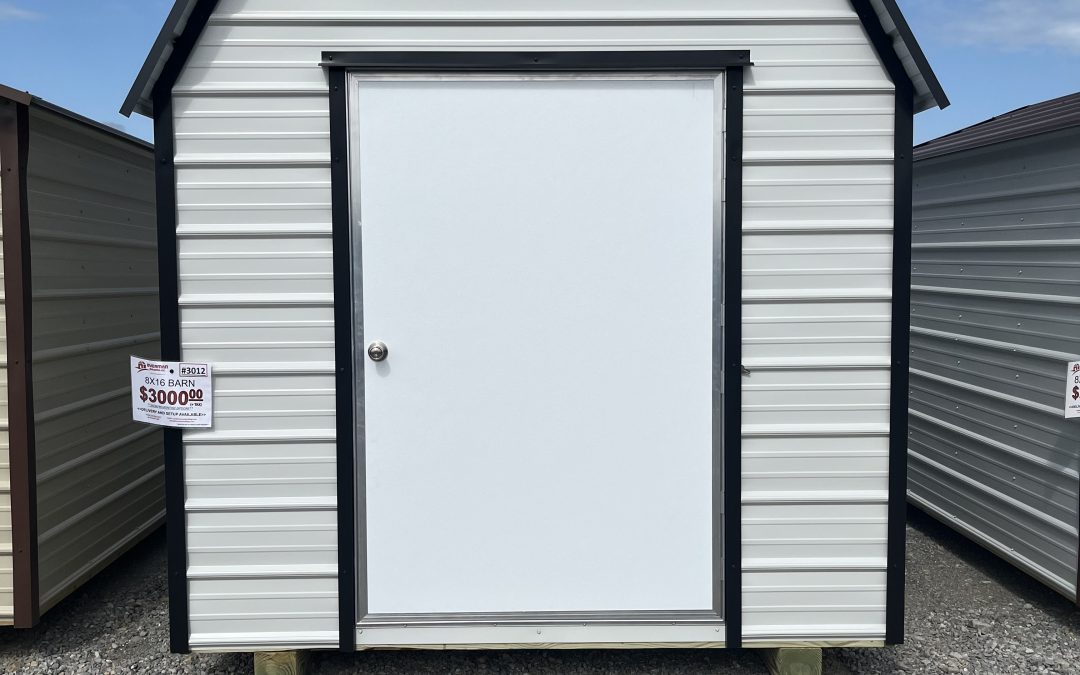 8×16 Barn – White and Matte Black (#3012)