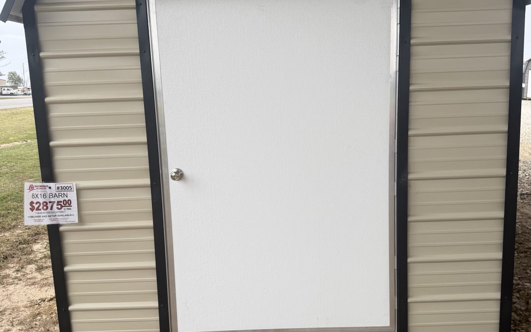 8×16 Barn – Light Stone and Matte Black (B363)