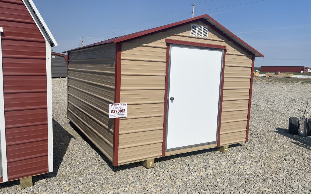 10×12 Peak – Tan and Rustic Red (#3008)